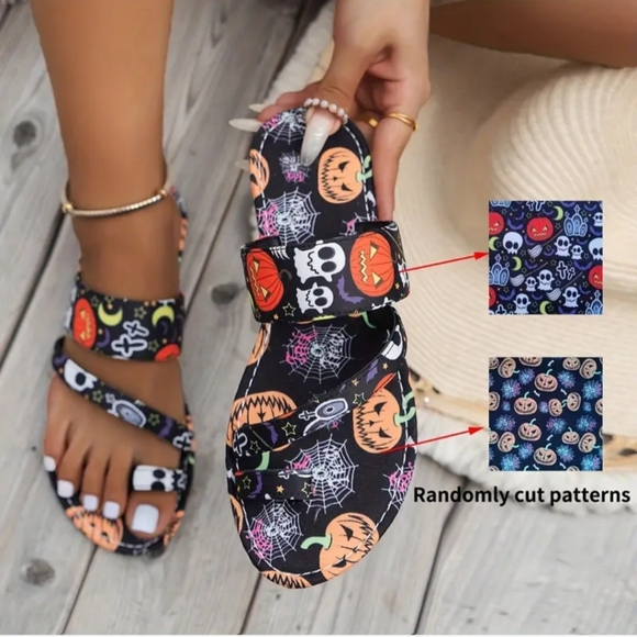 Spooky Chic Halloween Slide Sandals - Picture 6 of 6